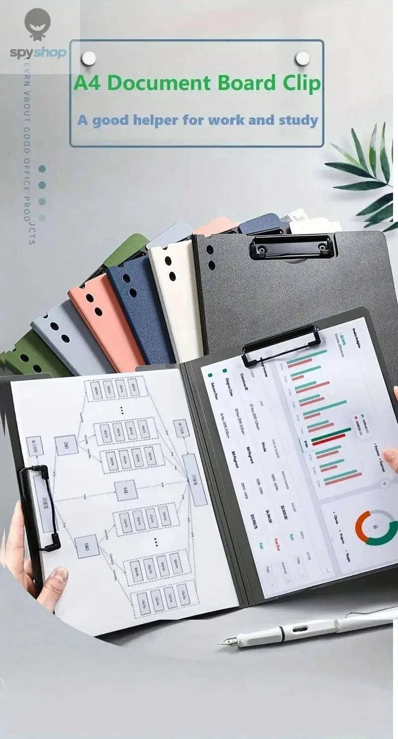 A4 File Folder Clipboard Organizer for Neat Document Control-WHITE