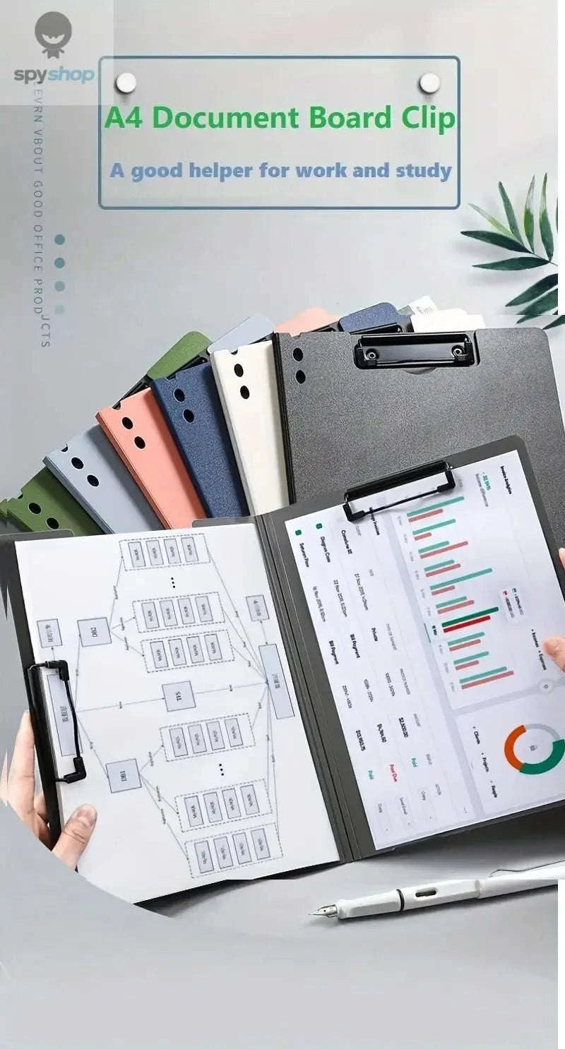 A4 File Folder Clipboard Organizer-WHITE