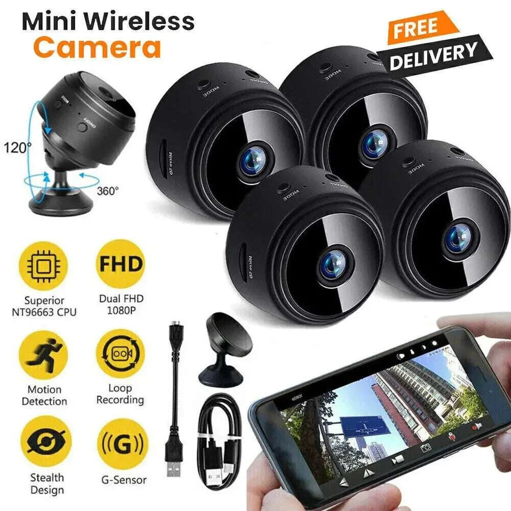 A9 Mini WiFi Security Camera with Phone Remote Monitoring-1PCS-black