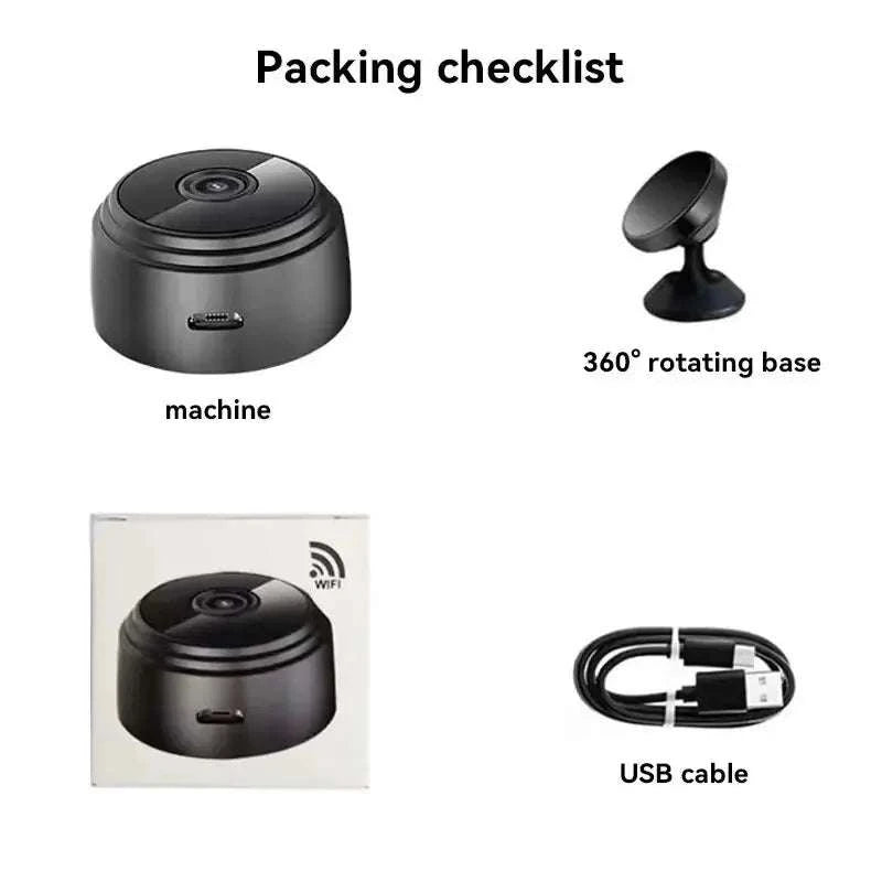 A9 Mini WiFi Security Camera with Phone Remote Monitoring-1PCS-black