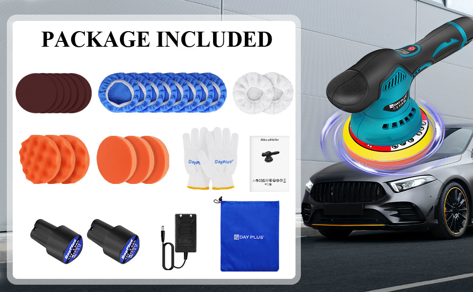 Sada bezkefkového bezdrôtového leštiča s plynulou reguláciou otáčok