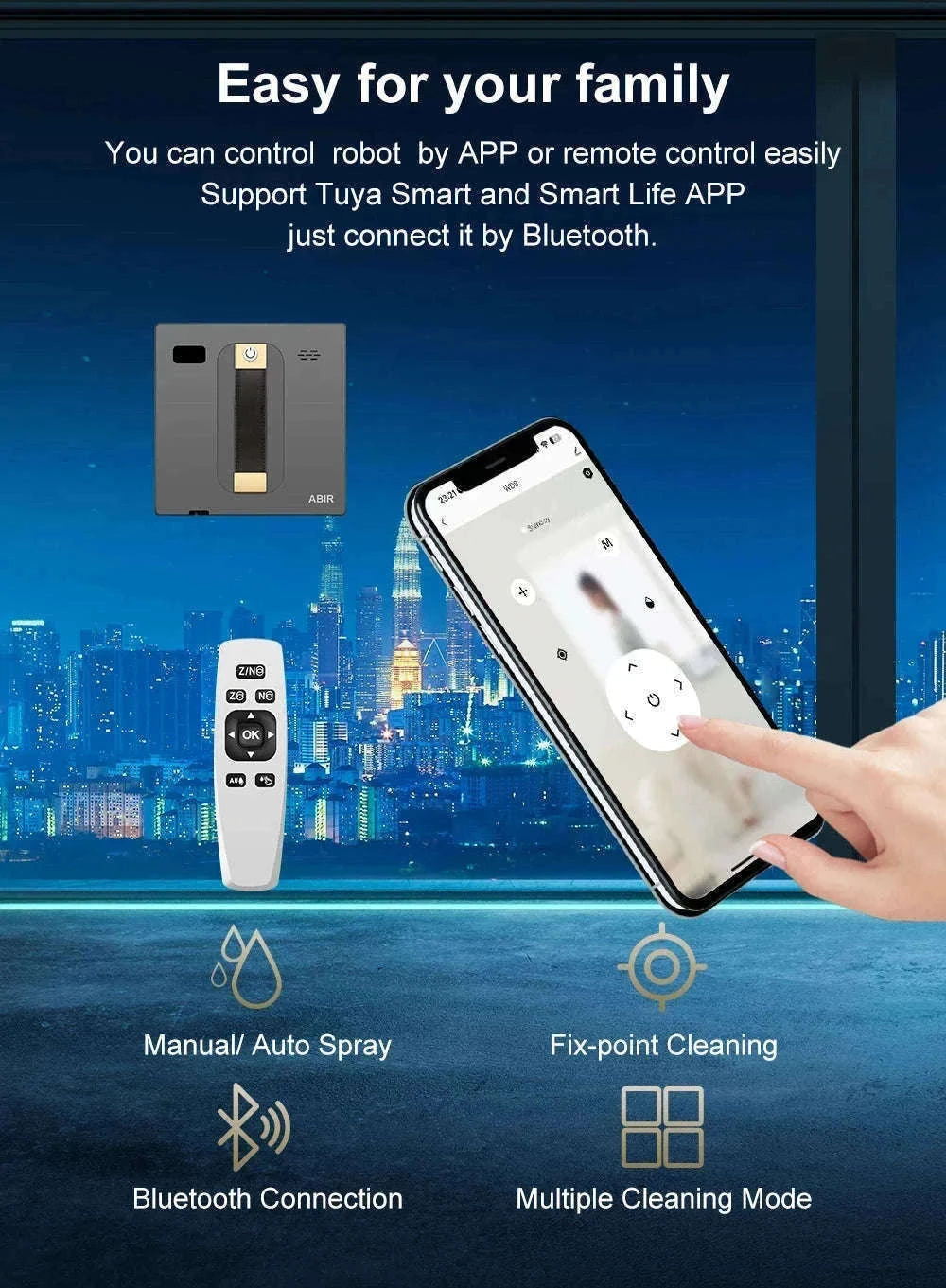 ABIR WD8 Robot Window Cleaner with Dual Spray-spain / Yes