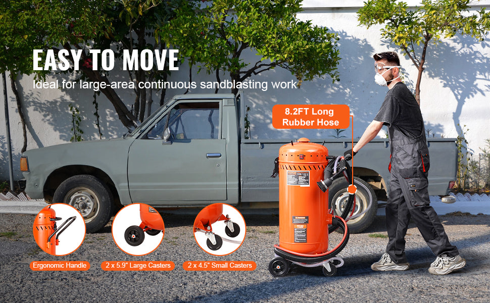 28 Gallon Dustless Vacuum Sand Blaster with 1200W System