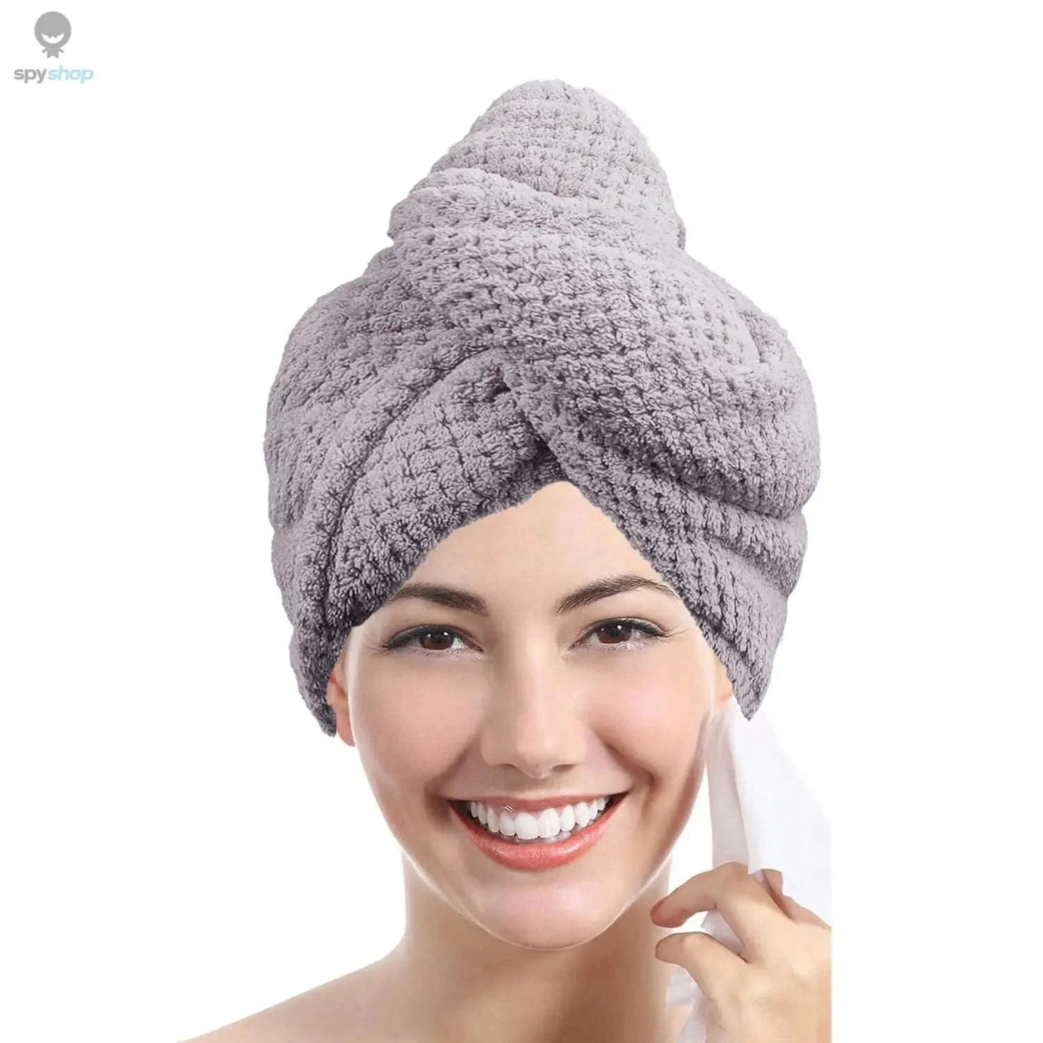 Absorbent Hair Towel Wrap – Quick-Dry Microfiber with Secure Closure-light pink