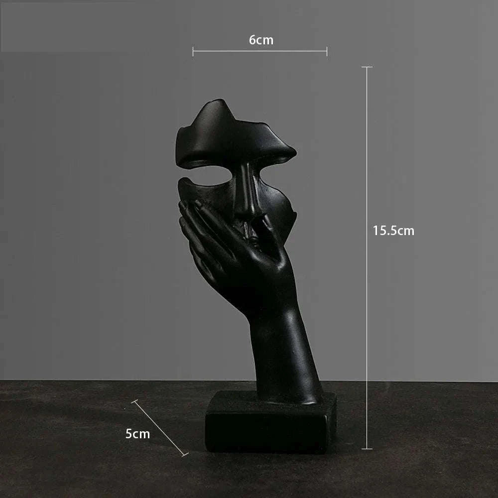 Abstract Resin Mask Statue Figurine for Modern Home Decor-Gold 4