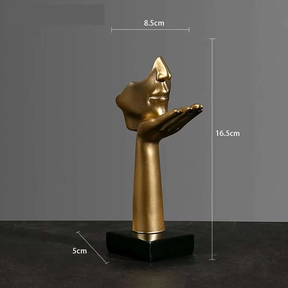 Abstract Resin Mask Statue Figurine-White 4