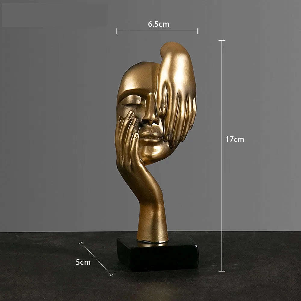 Abstract Resin Mask Statue Figurine-White 4