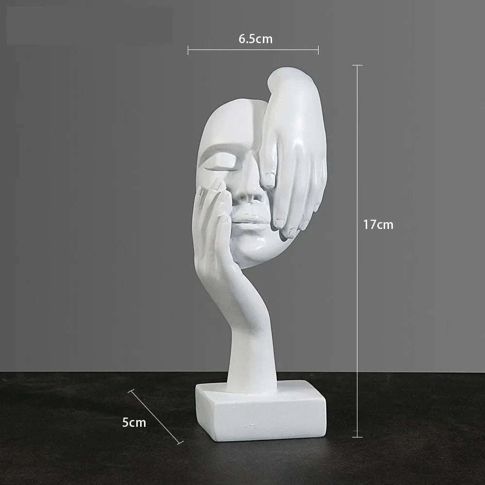 Abstract Resin Mask Statue Figurine-White 4