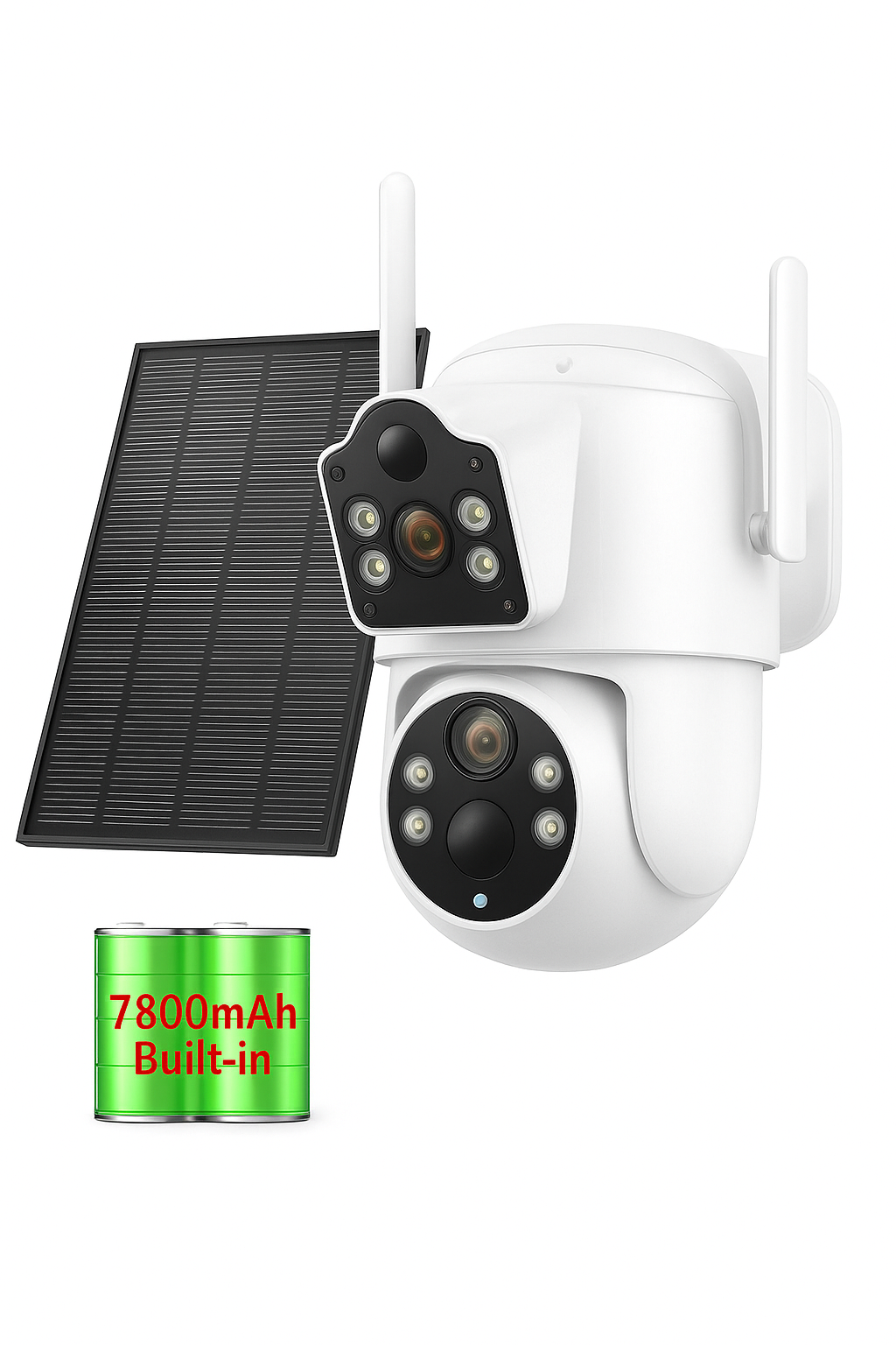 8MP 4K Outdoor WiFi Solar Security Camera Dual Lens Night Vision