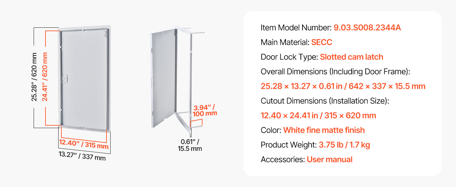 Galvanized Steel Access Panel for Drywall, Ceiling, Plumbing and Electrical Access
