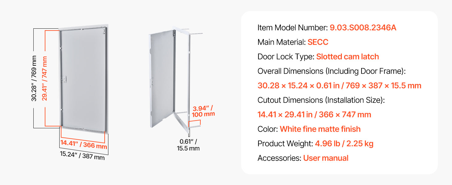 Galvanized Steel Access Panel for Drywall, Ceiling, Plumbing and Electrical Access