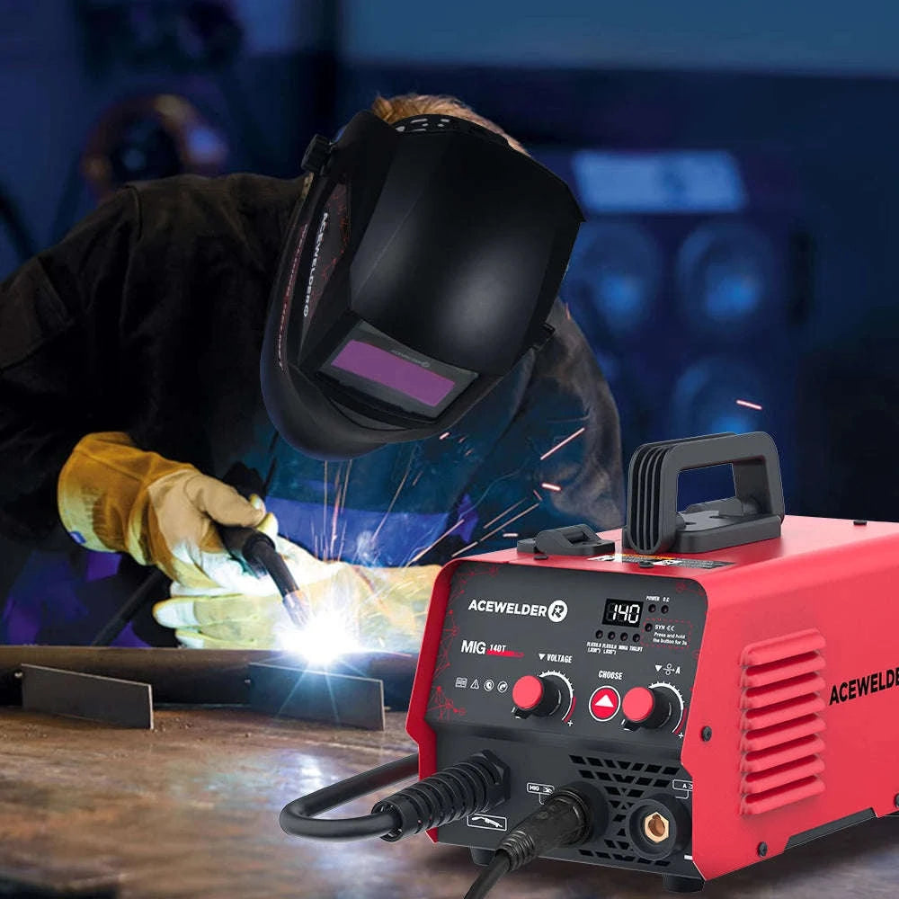 ACEWELDER 3 In 1 Welding Machine 140A Flux Cored MIG ARC Lift TIG Welder 110V IGBT Inverter Gasless Welding Machine-MIG140T-HM / United States