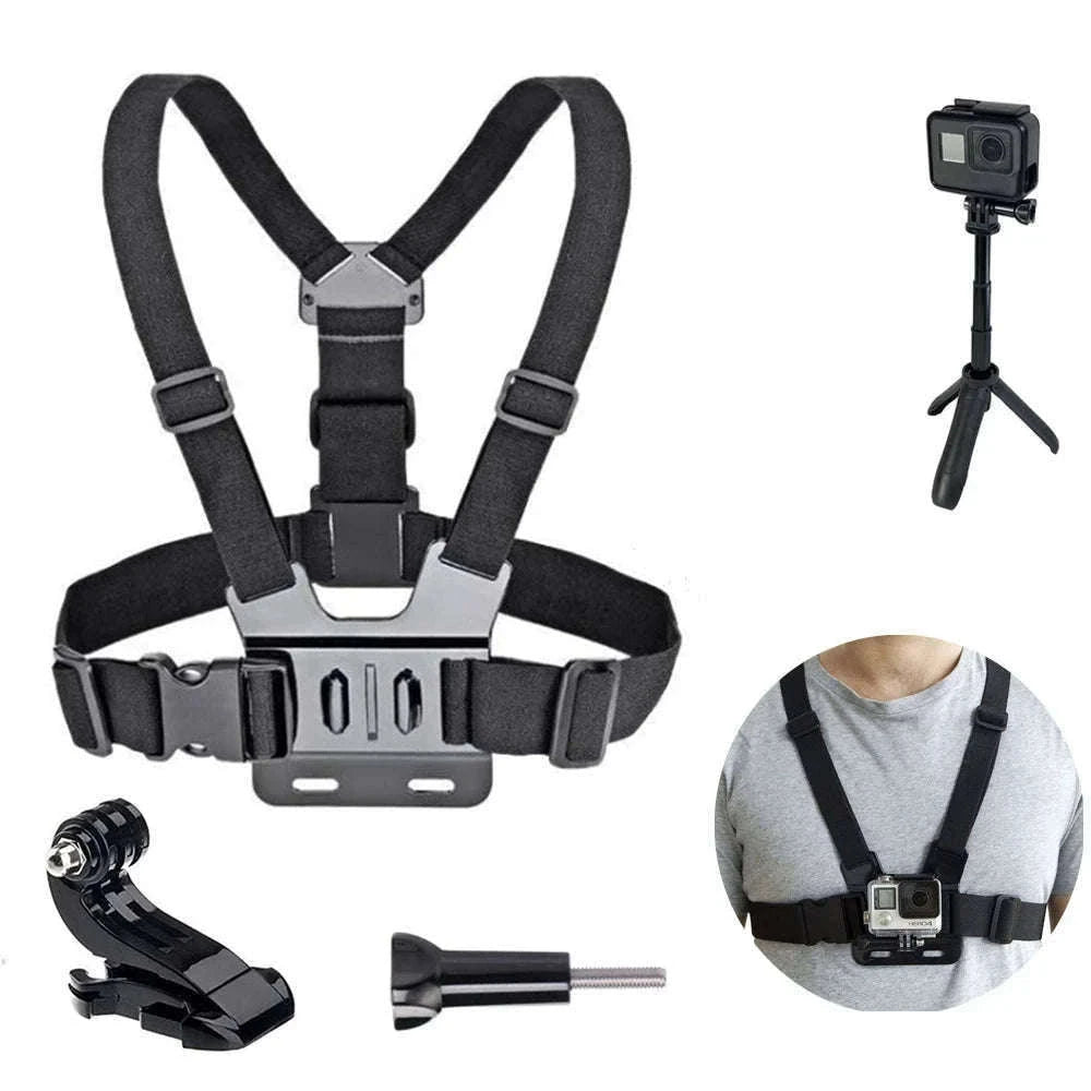 Action Camera Chest Strap Mount for Hands-Free POV Recording-Set 2 / CHINA
