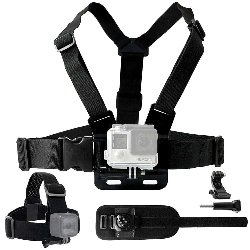 Action Camera Chest Strap Mount for Immersive POV Recording-Set 2 / CHINA
