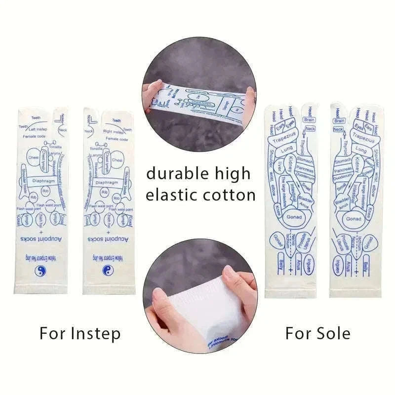 Acupressure Foot Massage Socks with Reflexology Zones-Women with tool A