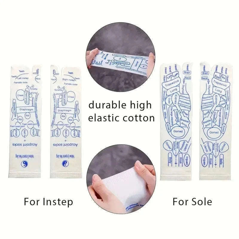 Acupressure Foot Massage Socks with Reflexology Zones-Women with tool A