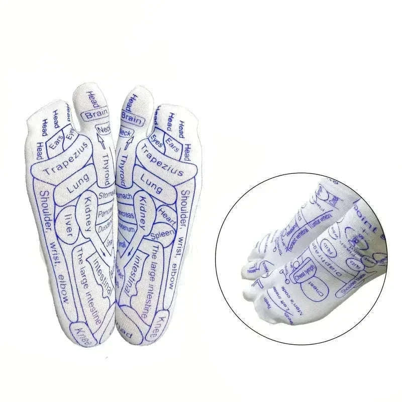 Acupressure Foot Massage Socks with Reflexology Zones-Women with tool A