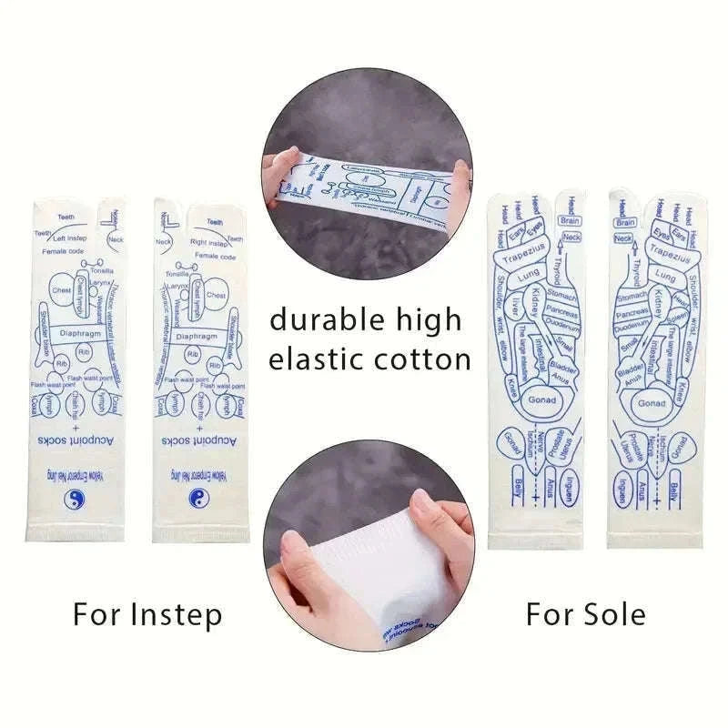 Acupressure Foot Massage Socks with Reflexology Zones-Women with tool A