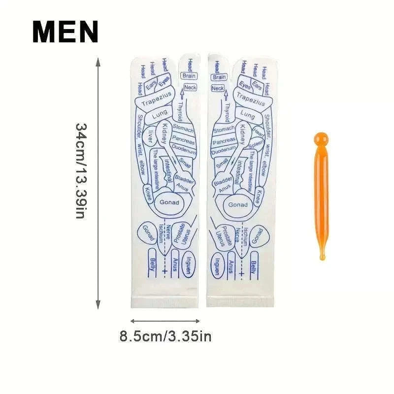 Acupressure Foot Massage Socks with Reflexology Zones-Women with tool A