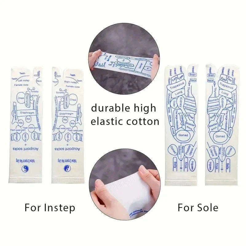 Acupressure Foot Massage Socks with Reflexology Zones-Women with tool A