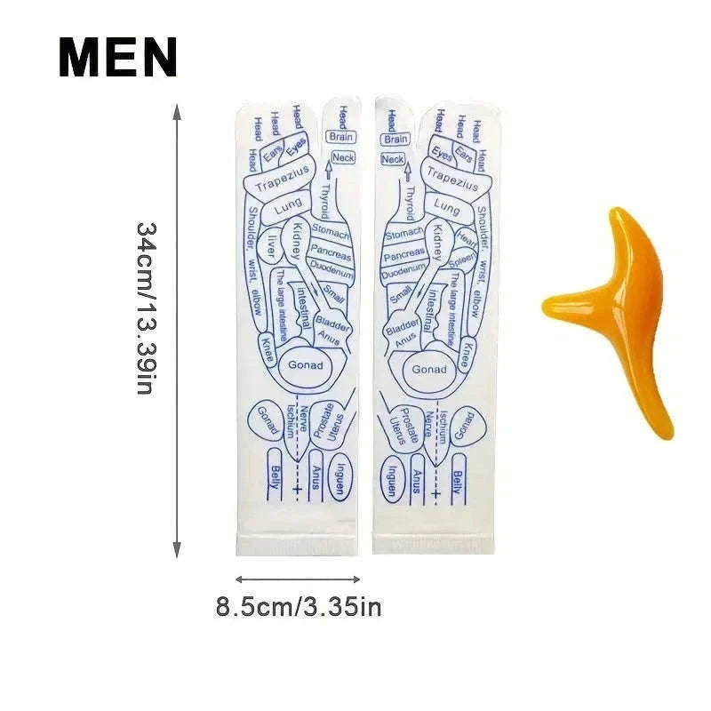 Acupressure Foot Massage Socks with Reflexology Zones-Women with tool A