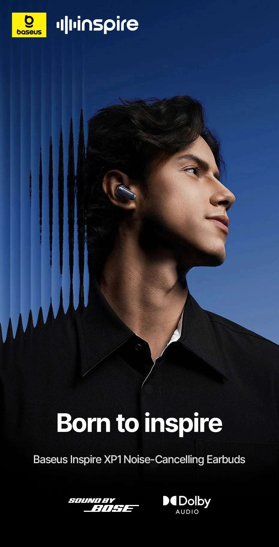 Adaptive ANC Wireless Earbuds with Dolby Audio & 45H Battery-White
