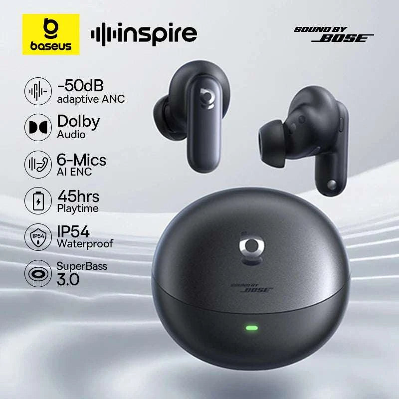 Adaptive ANC Wireless Earbuds with Dolby Audio & 45H Battery-White