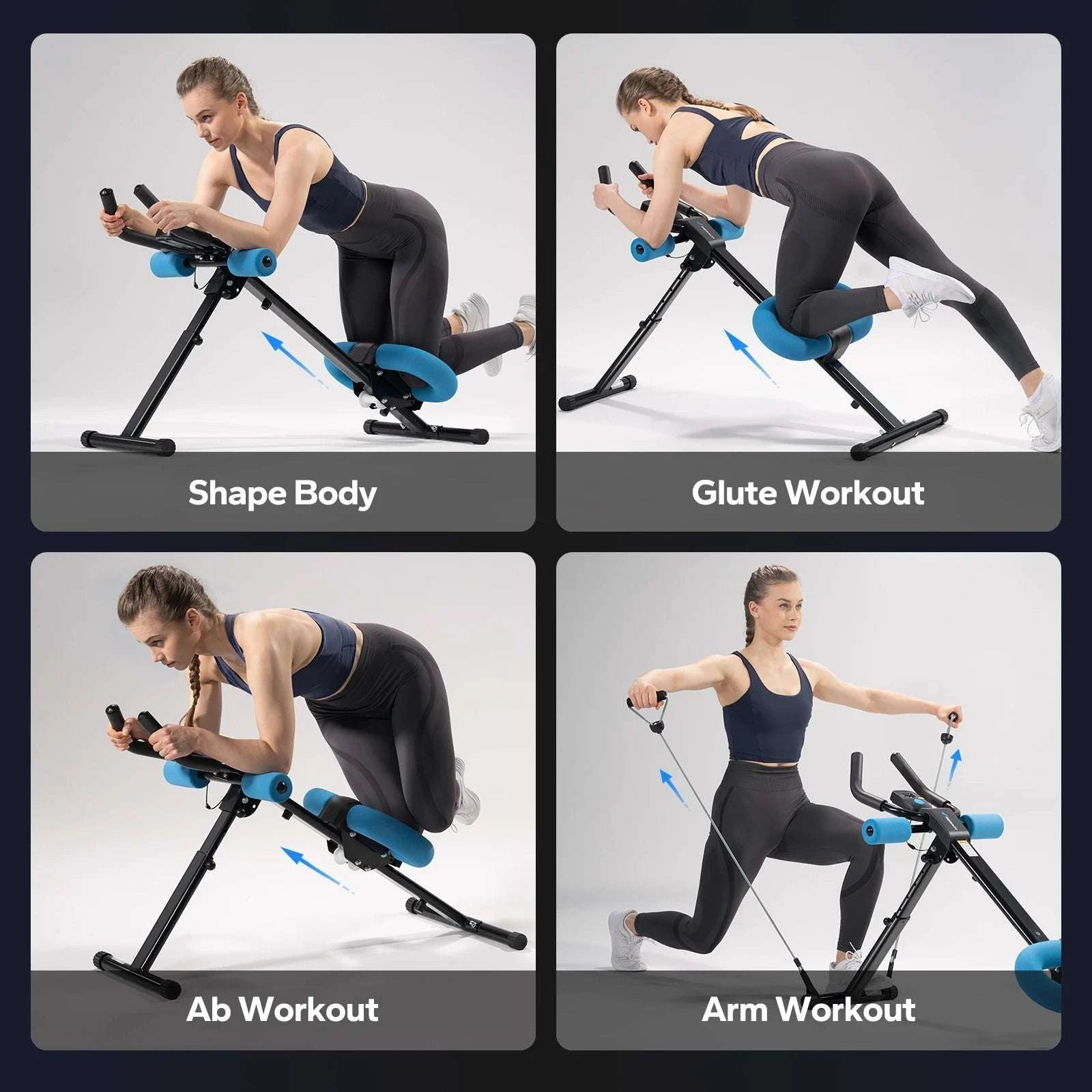 Adjustable Ab Trainer Machine Foldable Core Workout with LCD Monitor-2314B / United States