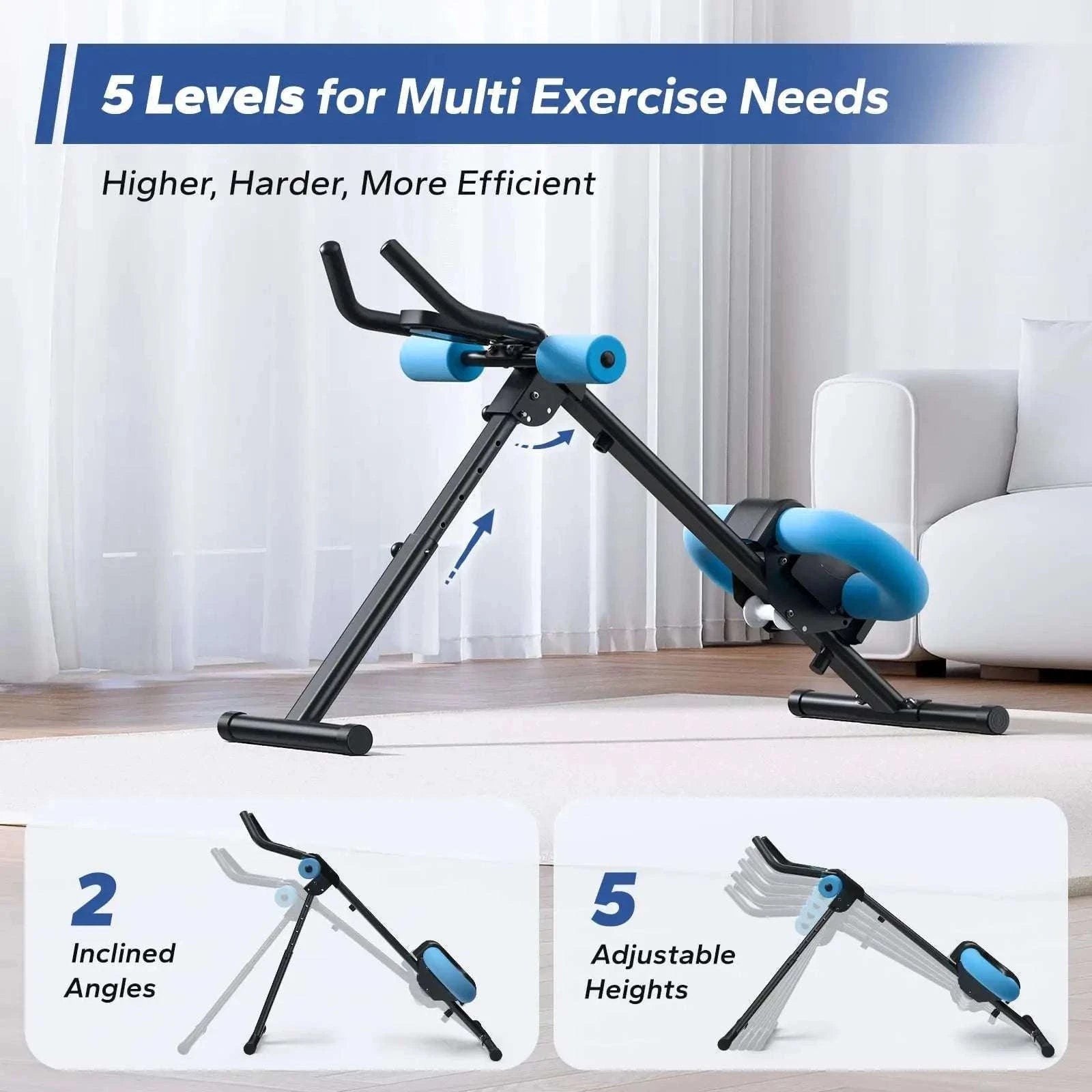 Adjustable Ab Trainer Machine Foldable Core Workout with LCD Monitor-2314B / United States