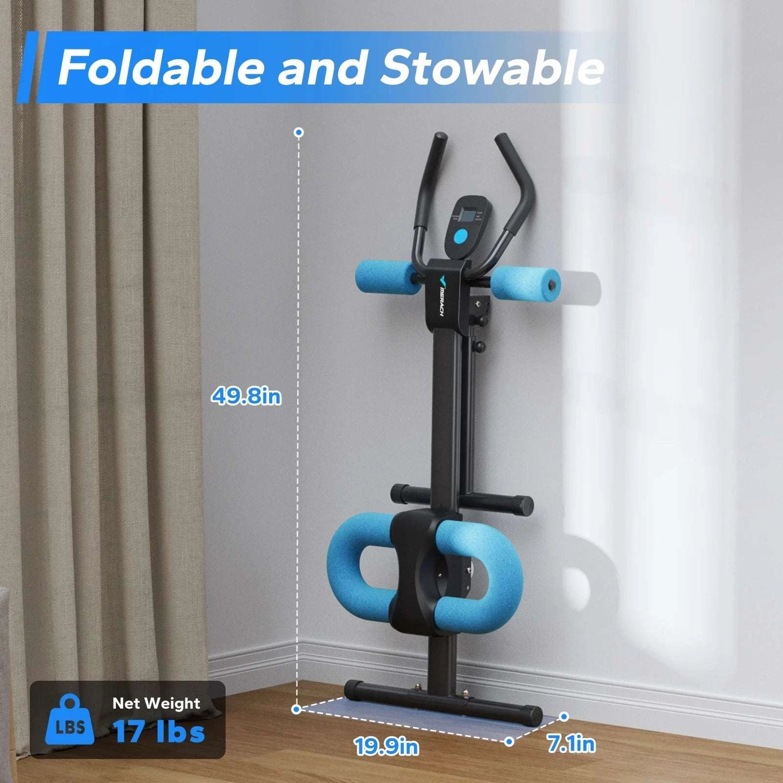 Adjustable Ab Trainer Machine Foldable Core Workout with LCD Monitor-2314B / United States