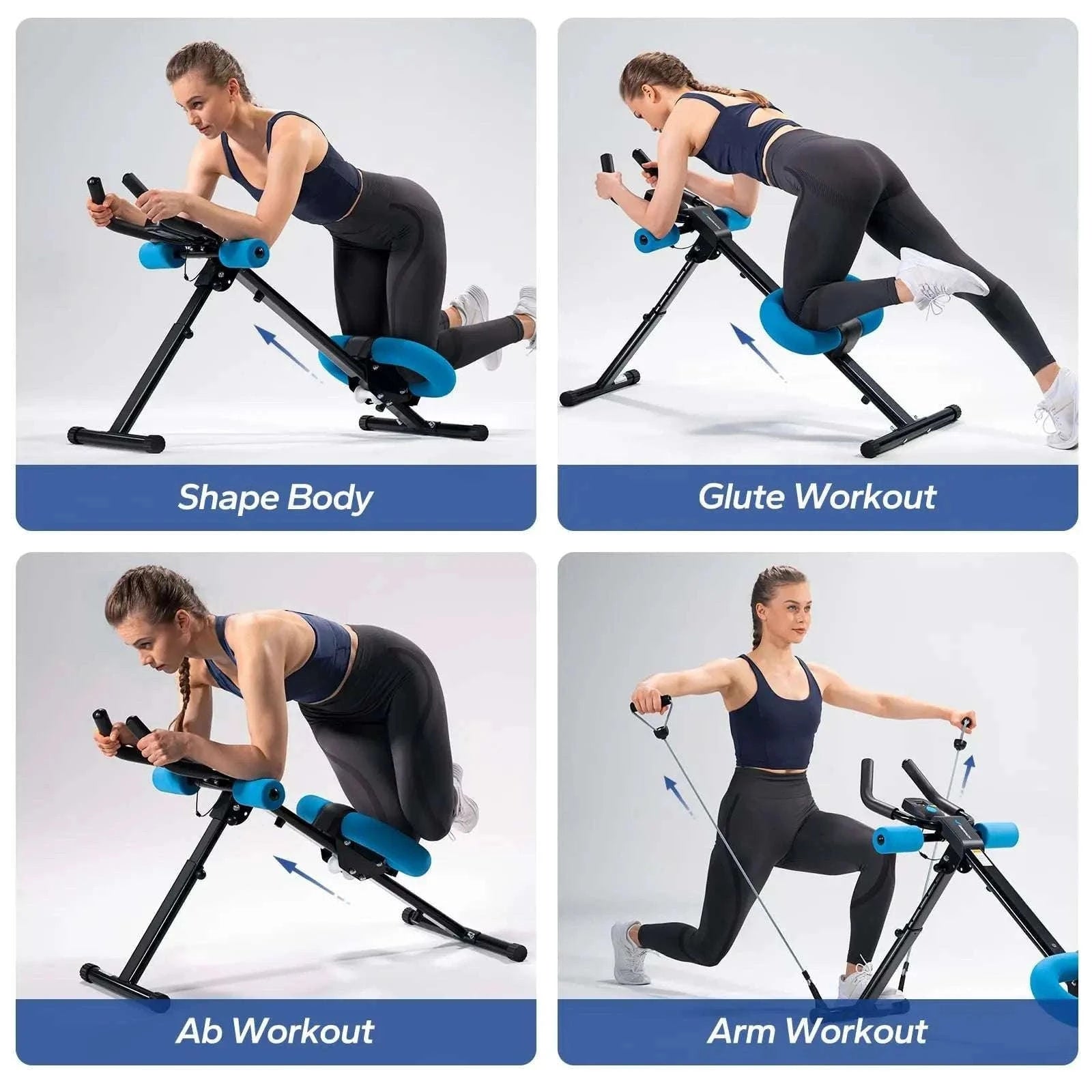 Adjustable Ab Trainer Machine Foldable Core Workout with LCD Monitor-2314B / United States