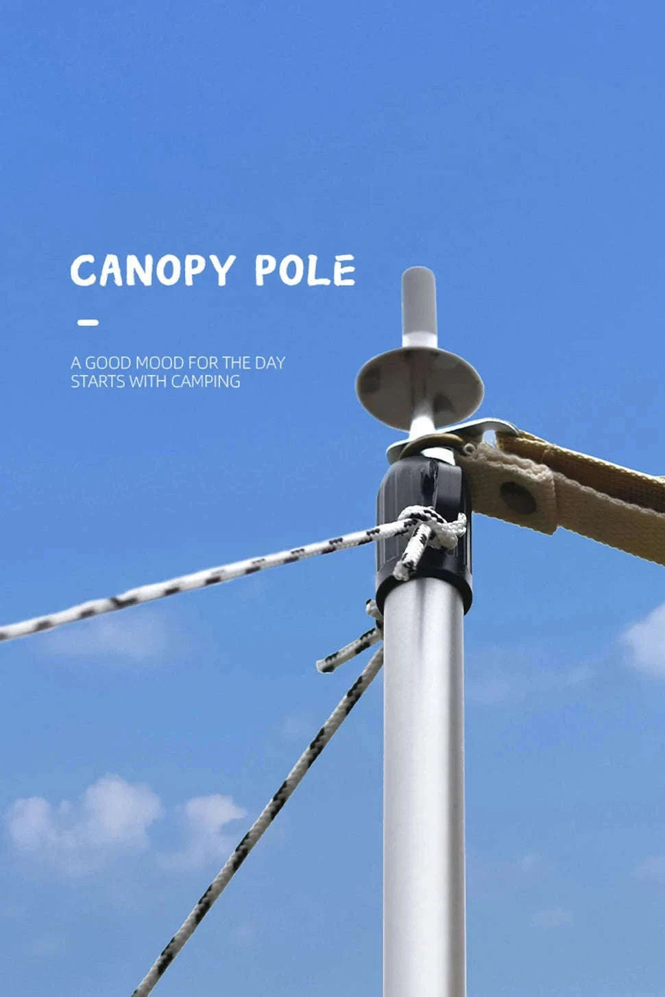 Adjustable Aluminum Camping Tarp Poles Set, 2 Pieces-2.3M Red 2PCS