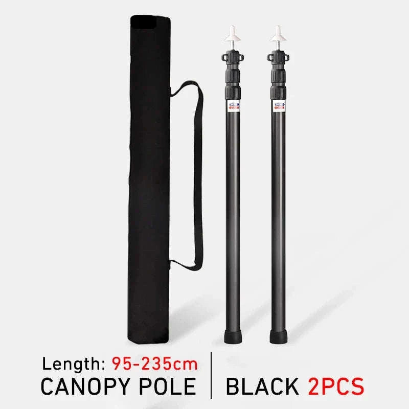Adjustable Aluminum Camping Tarp Poles Set, 2 Pieces-2.3M Red 2PCS