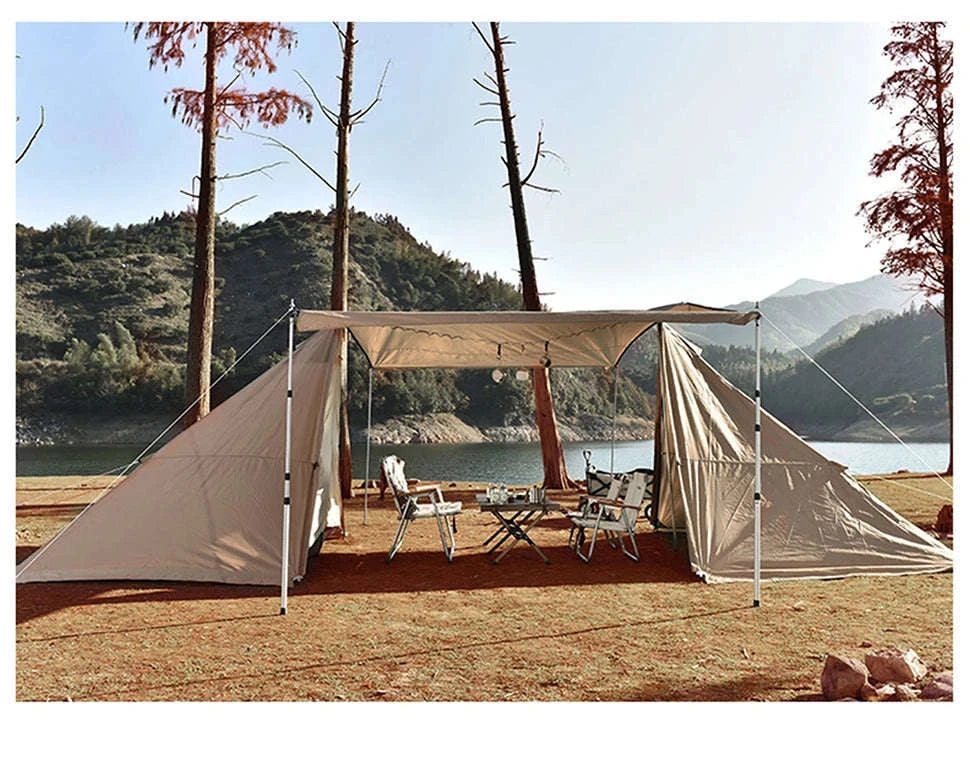 Adjustable Aluminum Camping Tarp Poles Set, 2 Pieces-2.3M Red 2PCS