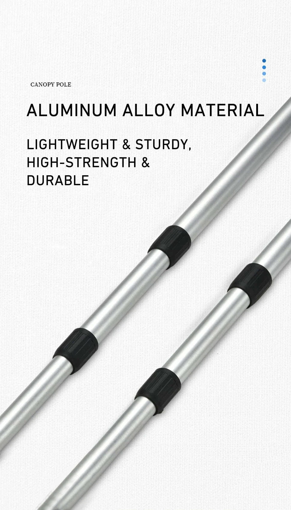Adjustable Aluminum Camping Tarp Poles Set, 2 Pieces-2.3M Red 2PCS