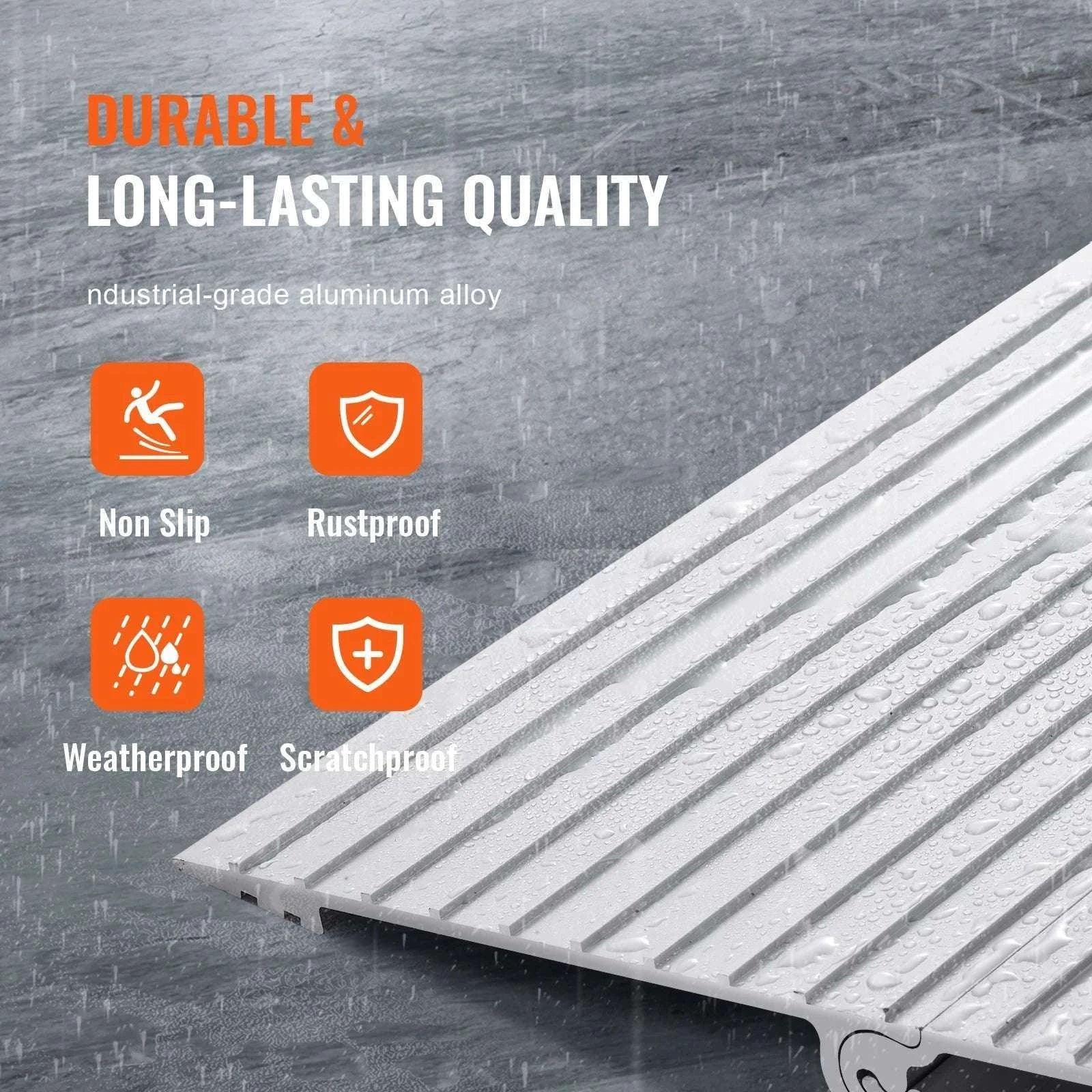 Adjustable Aluminum Door Threshold Ramp 800 lbs for Wheelchairs-2in / UNITED KINGDOM
