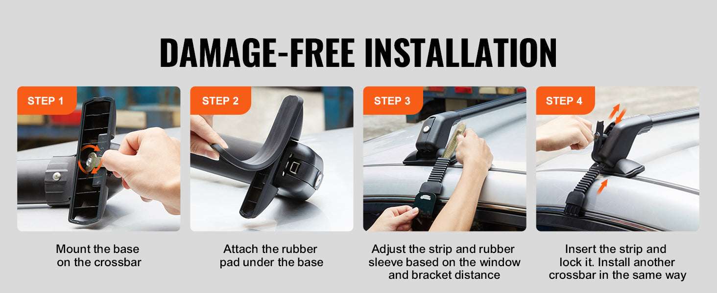 Adjustable Aluminum Roof Rack Crossbars 155lbs Load with Lock-UNITED KINGDOM