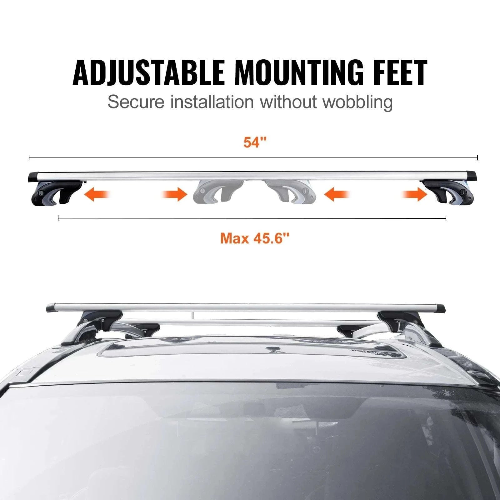 Adjustable Aluminum Roof Rack Crossbars 200lbs for SUVs & Sedans-france