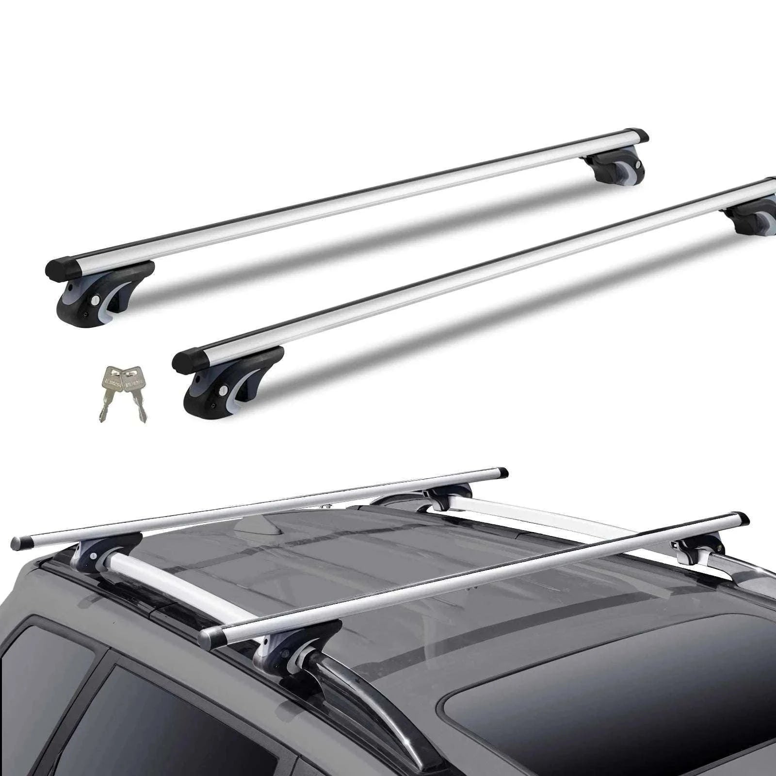 Adjustable Aluminum Roof Rack Crossbars 200lbs for SUVs & Sedans-france