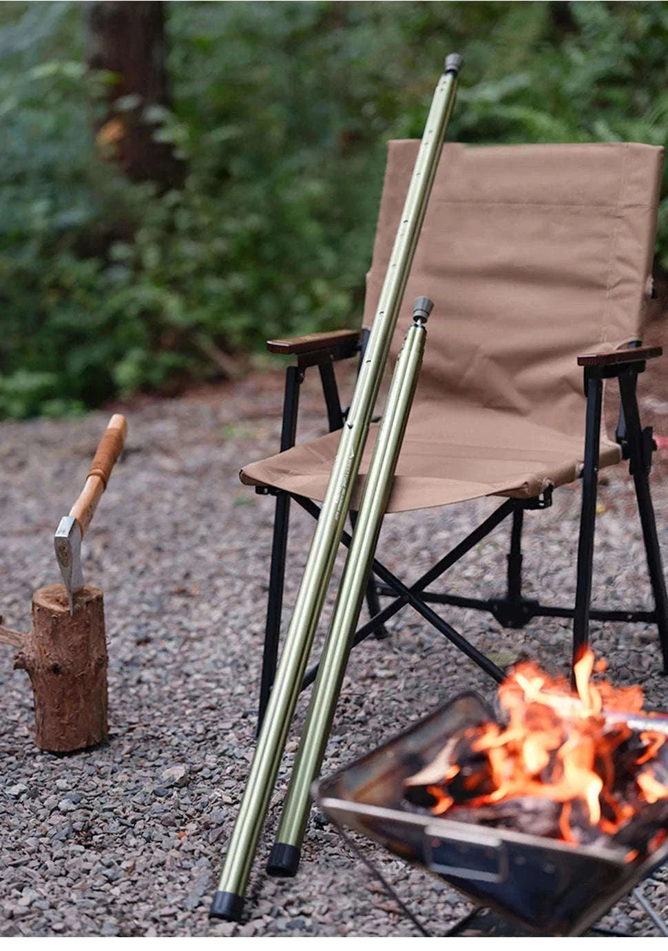 Adjustable Aluminum Tent Pole for Camping, Beach Shelters-Black-1pc