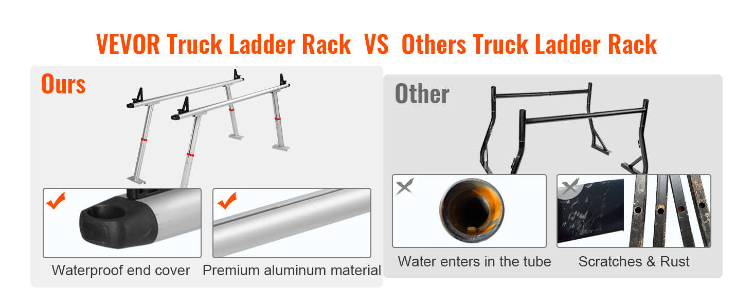 Adjustable Aluminum Truck Rack with No-Drill C-Clamps-71 inch17-29 inch / United States