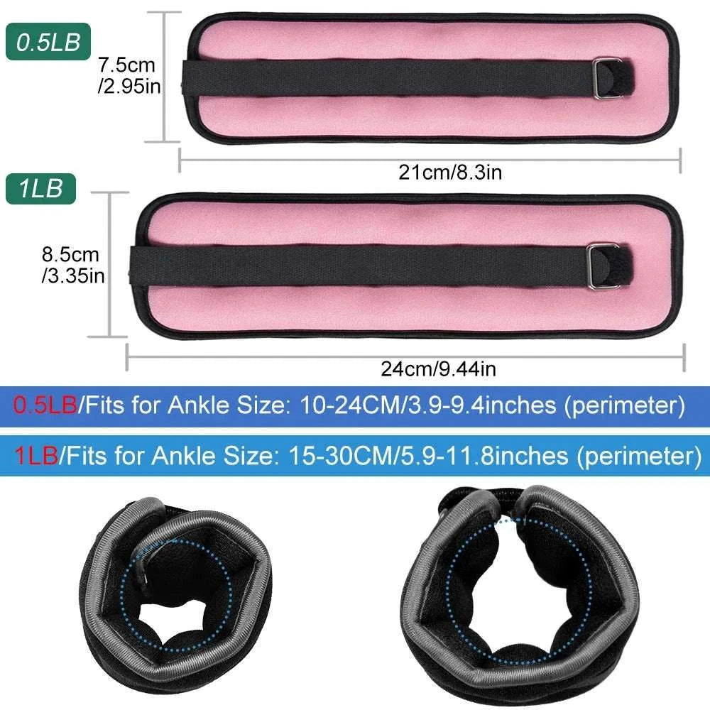 Adjustable Ankle & Wrist Weights for Strength Training-Black-0.5kg-1Pair / China Mainland
