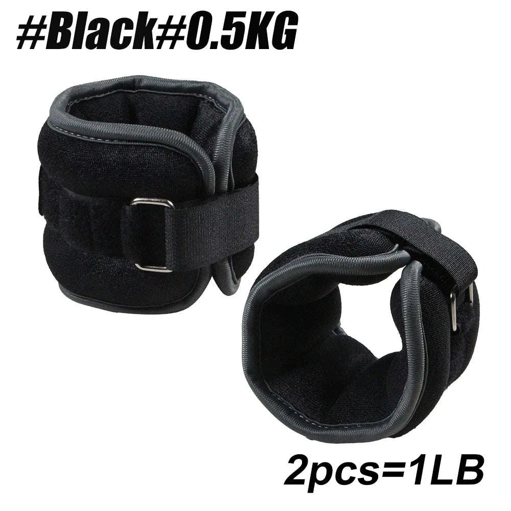 Adjustable Ankle & Wrist Weights for Strength Training-Black-0.5kg-1Pair / China Mainland