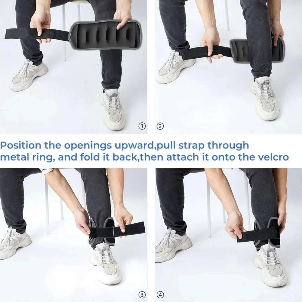 Adjustable Ankle & Wrist Weights for Strength Training-Black-0.5kg-1Pair / China Mainland