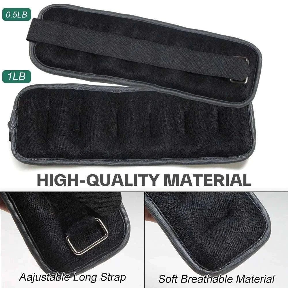 Adjustable Ankle & Wrist Weights for Strength Training-Black-0.5kg-1Pair / China Mainland