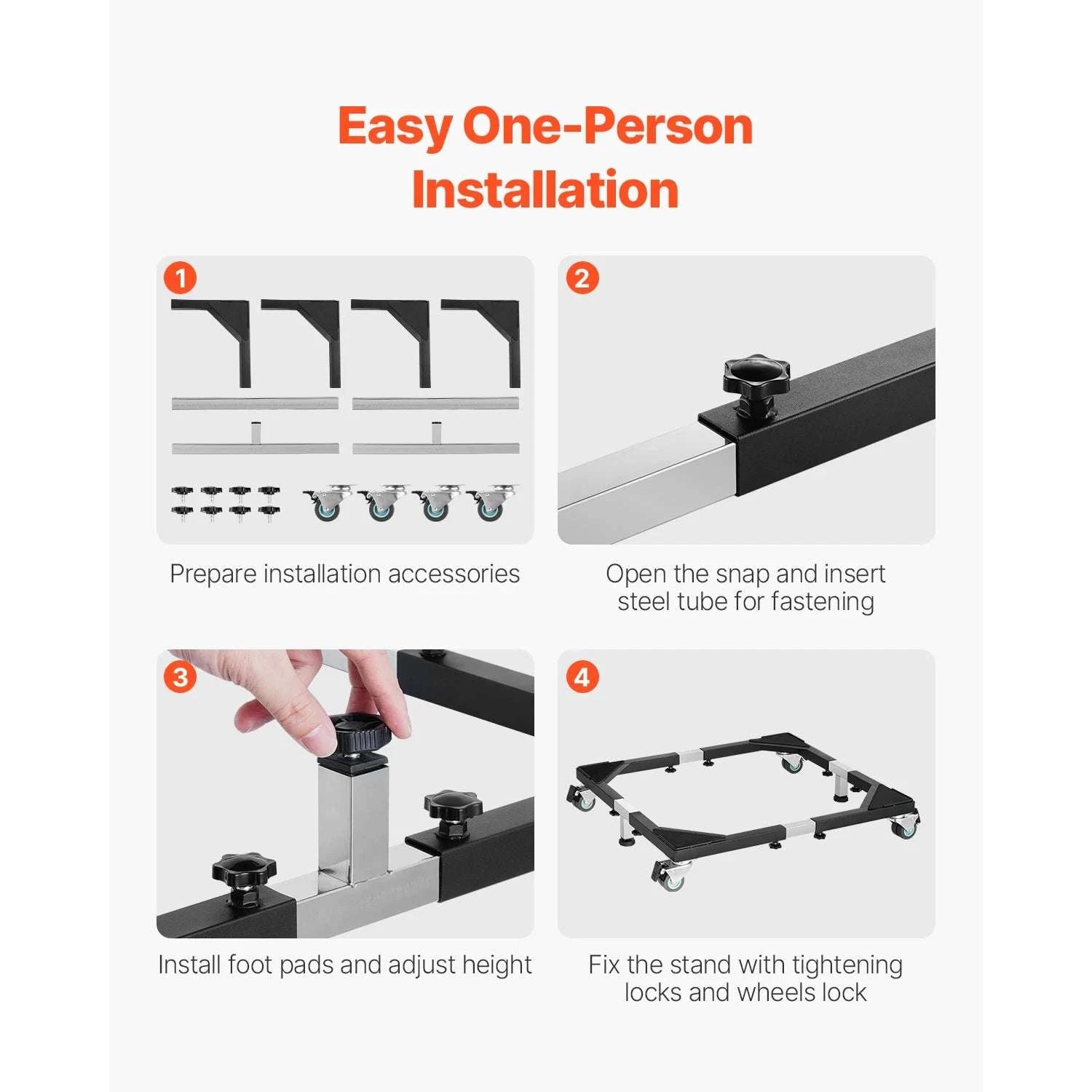 Adjustable Appliance Dolly Stand with Locking Wheels 1200 lbs Capacity-1200Lbs / france
