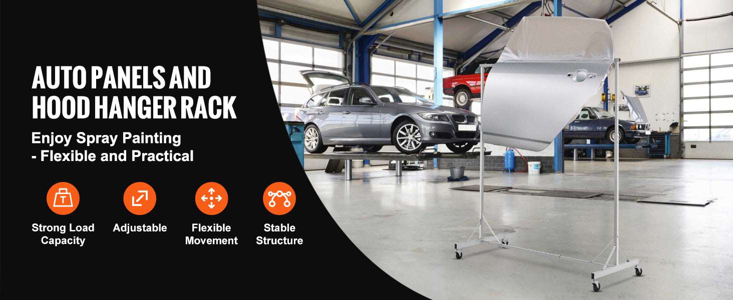 Adjustable Automotive Paint Drying Rack with Hooks & Wheels-66 lbs / United States