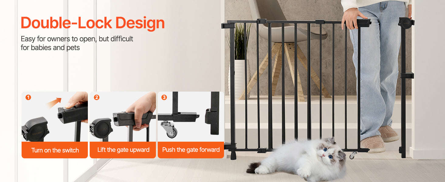 Adjustable Baby Gate for Child and Pet Safety-WHITE / france