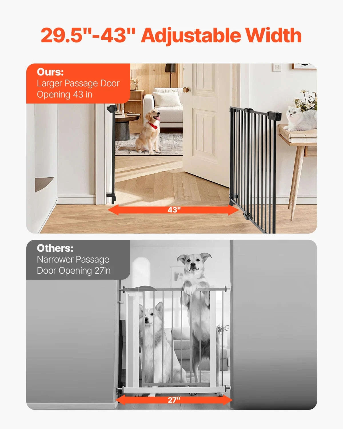 Adjustable Baby Gate for Child and Pet Safety-WHITE / france