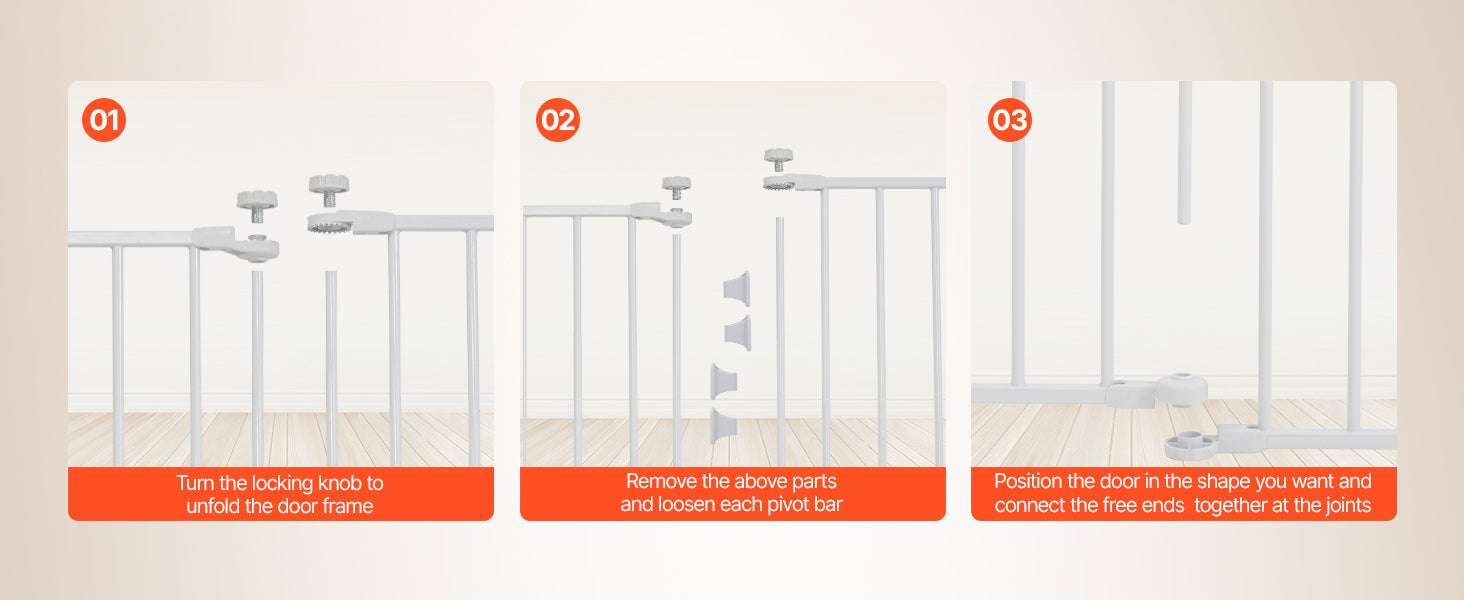 Adjustable Baby Gate with Auto-Close Door for Stairs and Doorways-W29.5-37in 30inH / United States